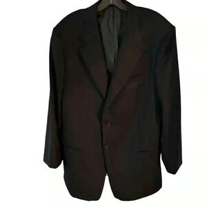 Armani collezioni men’s blazer black w/ very fine stripe 100% wool sz EU…